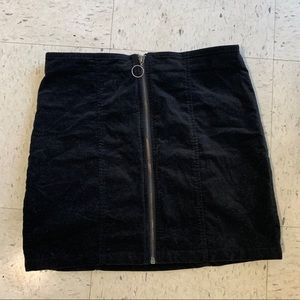 Black velvet skirt